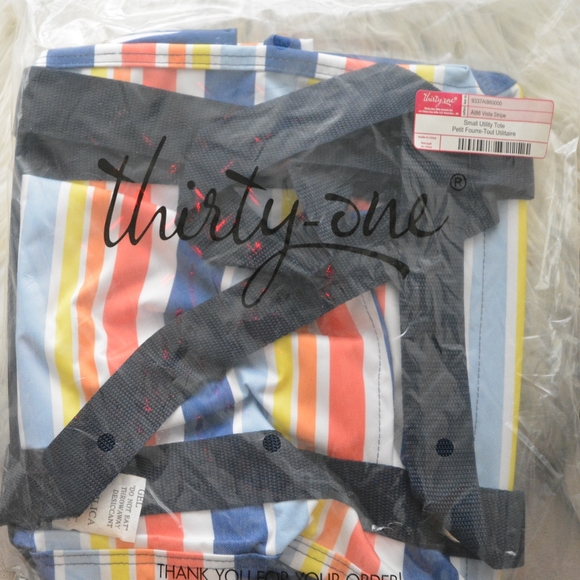 Thirty-One Gifts Vista Stripe Small Utility Tote - Picture 5 of 5